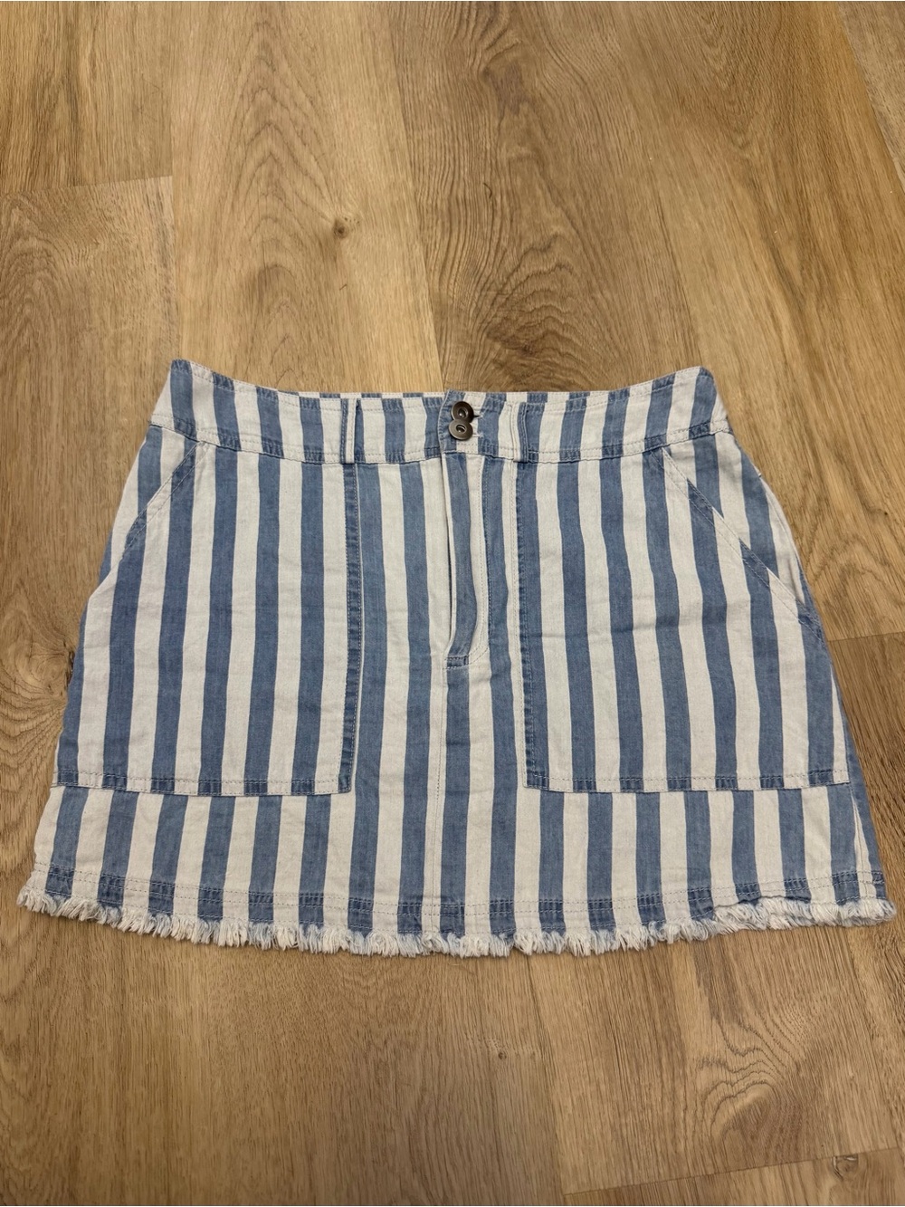Jack by BB Dakota Striped Blue and White Mini Skirt